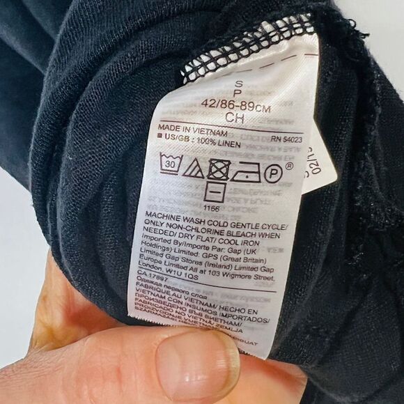 Banana Republic Black Linen Tank Top Front Side Knot - Picture 5 of 7